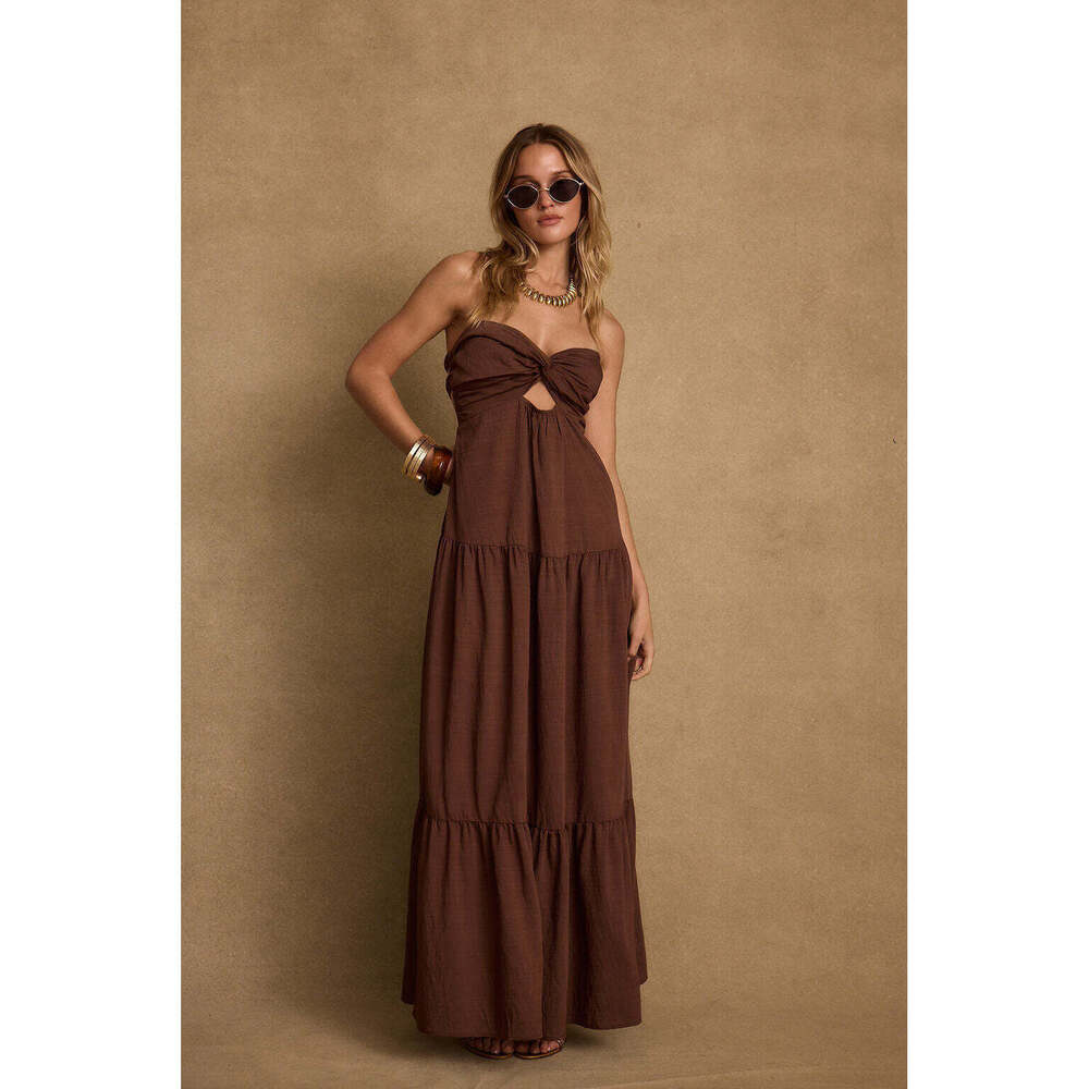 12th Tribe Mara Mocha Maxi Dress Size XLXL